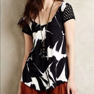 Anthropologie | Weston Lace Sleeve Swing Tee